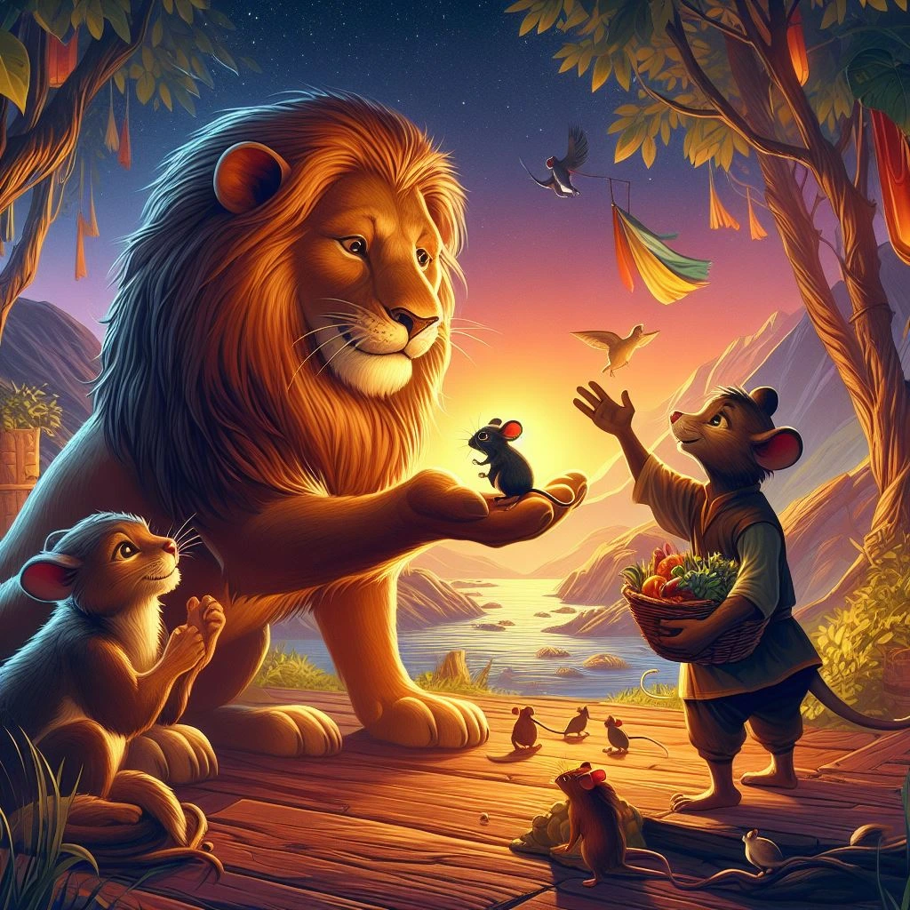 Courageous Lion and Tiny Mouse – Story For Kids