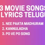 3 Movie Songs Lyrics Telugu