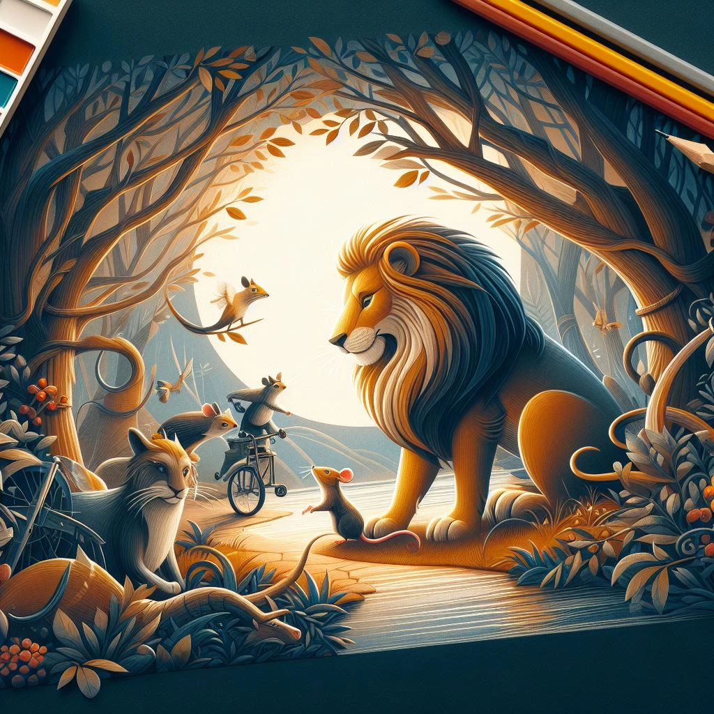 Courageous Lion and Tiny Mouse – Story For Kids